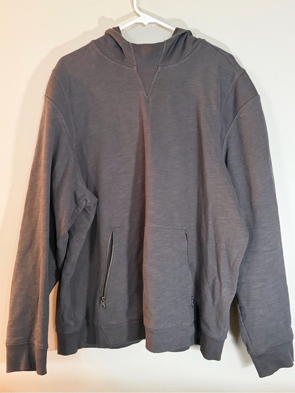 Men's Duluth Trading Gray Hooded Pullover Sweatshirt